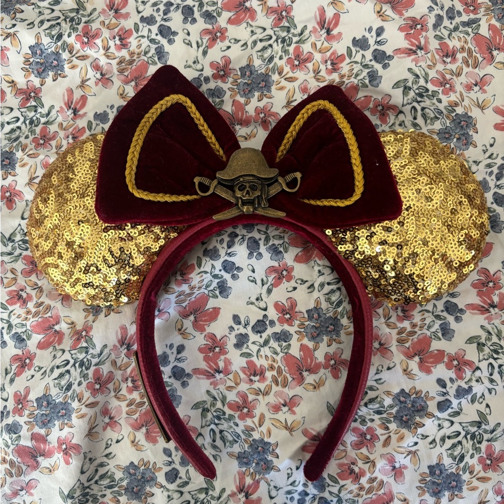 Disney Gold and Burgundy Minnie Mouse Ears